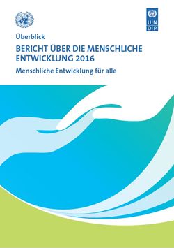 Cover des Berichts über die menschliche Entwicklung 2016
